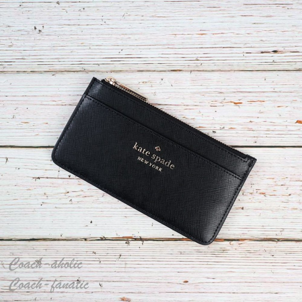 NWT Kate Spade Staci Large Leather Slim Card Holder Wallet in Black - Picture 5 of 9